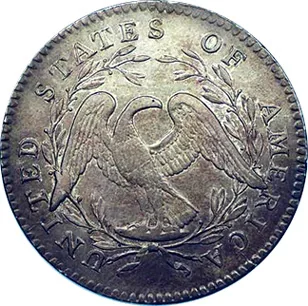 Flowing Hair half dollar, reverse